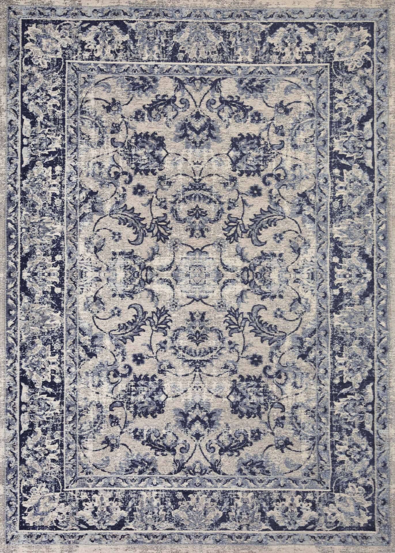 Vintage Teppich TEBRIZ 160x230 cm ANTIQUE BLUE - Waschbarer Teppich – Bild 1